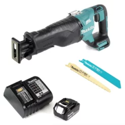 Makita DJR 187 SM1 Akku Reciprosäge 18 V Brushless Säbelsäge + 1x 4,0 Ah Akku + Ladegerät + 20x Sägeblätter