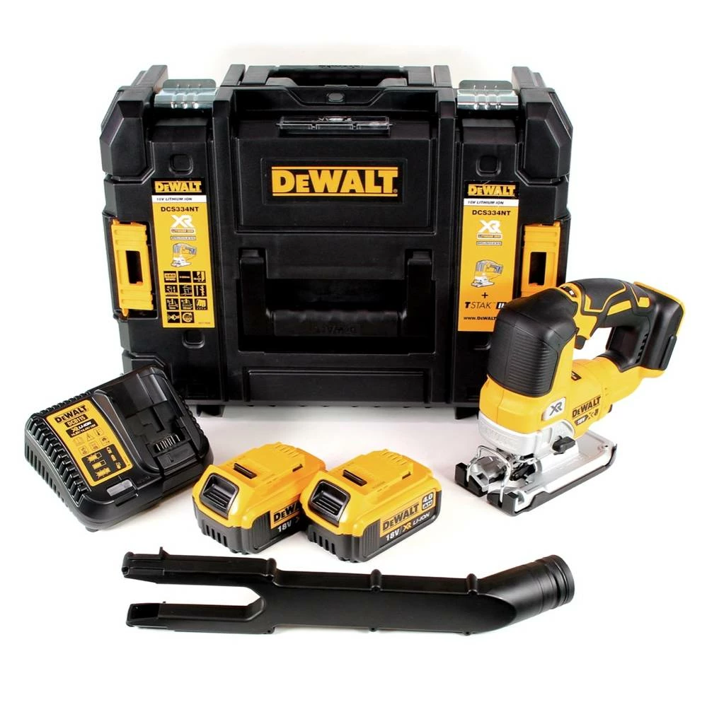 DeWalt DCS 334 M2 Akku Pendelhub Stichsäge 18V Brushless + 2x Akku 4,0Ah + Ladegerät + TSTAK 1 DeWalt DCS 334 M2 Akku Pendelhub Stichsäge 18V Brushless + 2x Akku 4,0Ah + Ladegerät + TSTAK