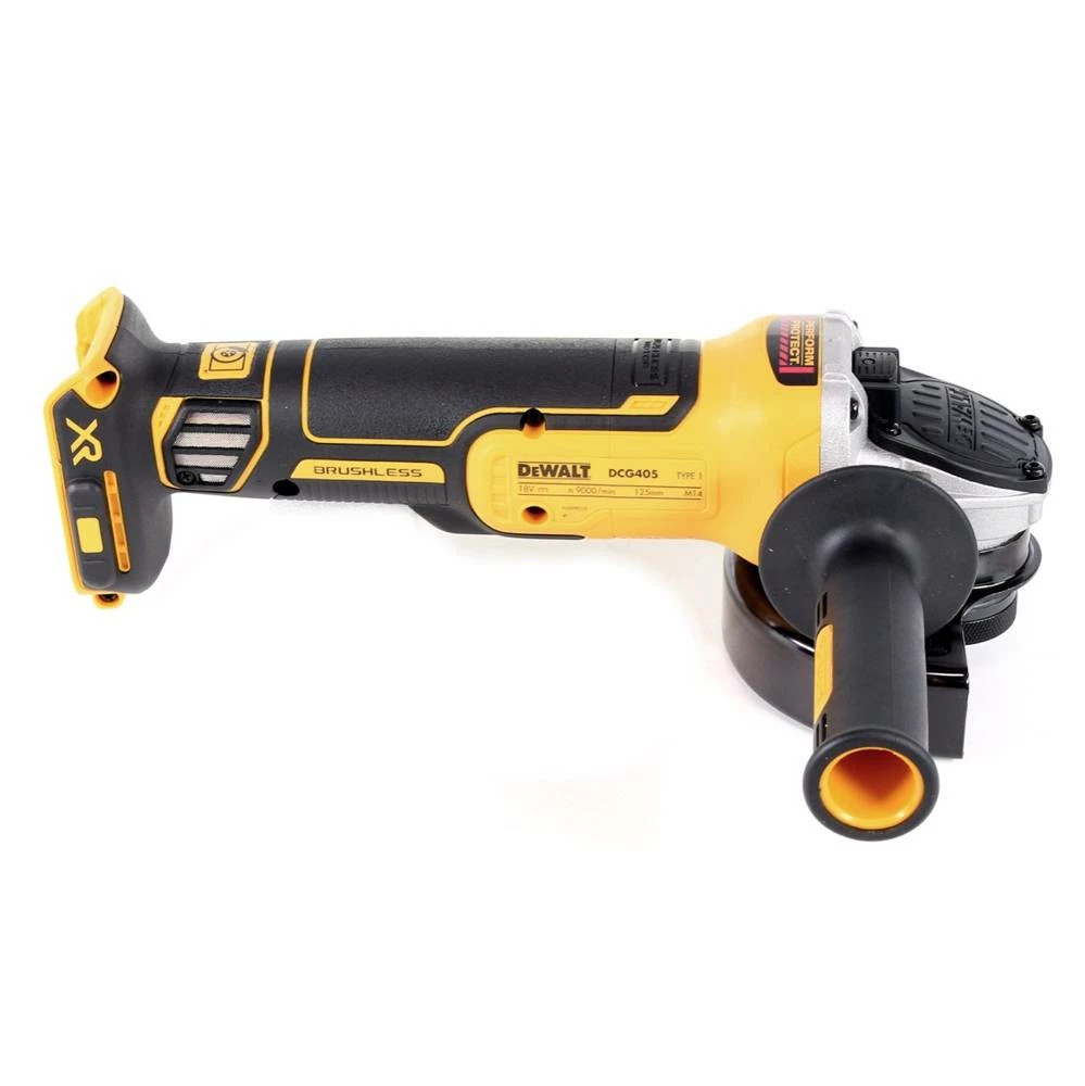 DeWalt DCG 405 M2 Akku Winkelschleifer 18V 125mm Brushless + 2x Akku 4,0Ah + Ladegerät 4 DeWalt DCG 405 M2 Akku Winkelschleifer 18V 125mm Brushless + 2x Akku 4,0Ah + Ladegerät – Bild 4