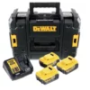 DeWalt Akku Plus Starterkit DCB115D3 In TSTAK II Systemkoffer Mit Passender Einlage Inkl. 3 X 4,0 Ah Akku + Ladegerät