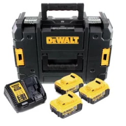 DeWalt Akku Plus Starterkit DCB115D3 In TSTAK II Systemkoffer Mit Passender Einlage Inkl. 3 X 4,0 Ah Akku + Ladegerät