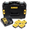 DeWalt Akku Plus Starterkit DCB115D4 In TSTAK II Systemkoffer Mit Passender Einlage Inkl. 4 X 4,0 Ah Akku + Ladegerät