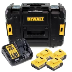 DeWalt Akku Plus Starterkit DCB115D4 In TSTAK II Systemkoffer Mit Passender Einlage Inkl. 4 X 4,0 Ah Akku + Ladegerät