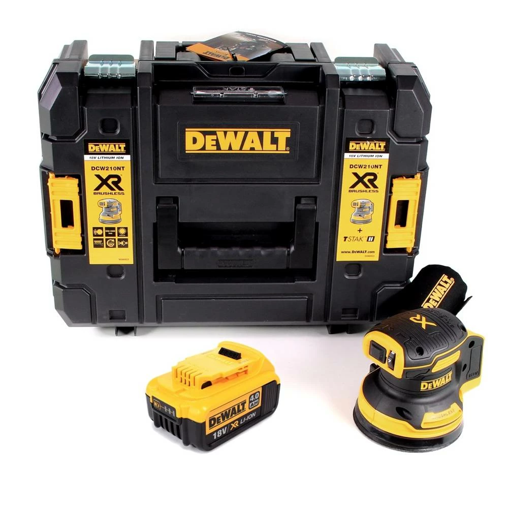 DeWalt DCW 210 NT Akku Exzenterschleifer Brushless 18V 12.000U/min 125mm + 1x Akku 4,0 Ah In TSTAK - Ohne Ladegerät 1 DeWalt DCW 210 NT Akku Exzenterschleifer Brushless 18V 12.000U/min 125mm + 1x Akku 4,0 Ah In TSTAK - Ohne Ladegerät