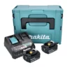 Makita Power Source Kit 18 V Mit 2x BL 1840 B Akku 4,0 Ah ( 2x 197265-4 ) + DC 18 RE Multi Schnell Ladegerät ( 198720-9 ) + Makpac