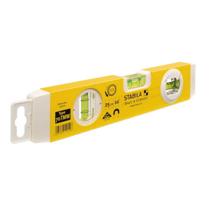 STABILA Torpedo-Wasserwaage Type 70 TMW 26 Cm Mit Magnetsystem Und Drehbarer Winkel-Libelle 1 STABILA Torpedo-Wasserwaage Type 70 TMW 26 Cm Mit Magnetsystem Und Drehbarer Winkel-Libelle