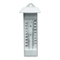 TFA Dostmann Thermometer Min./Max. Mit Drucktaste Kunststoff-Gehäuse Weiss H232xB80xT32mm