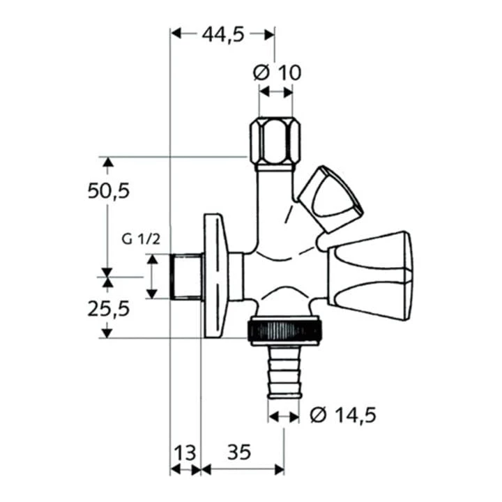 Schell Kombinations-Eckventil Mit Rückflussverhinderer Und ASAG Easy 1/2" Chrom 2 Schell Kombinations-Eckventil Mit Rückflussverhinderer Und ASAG Easy 1/2" Chrom – Bild 2