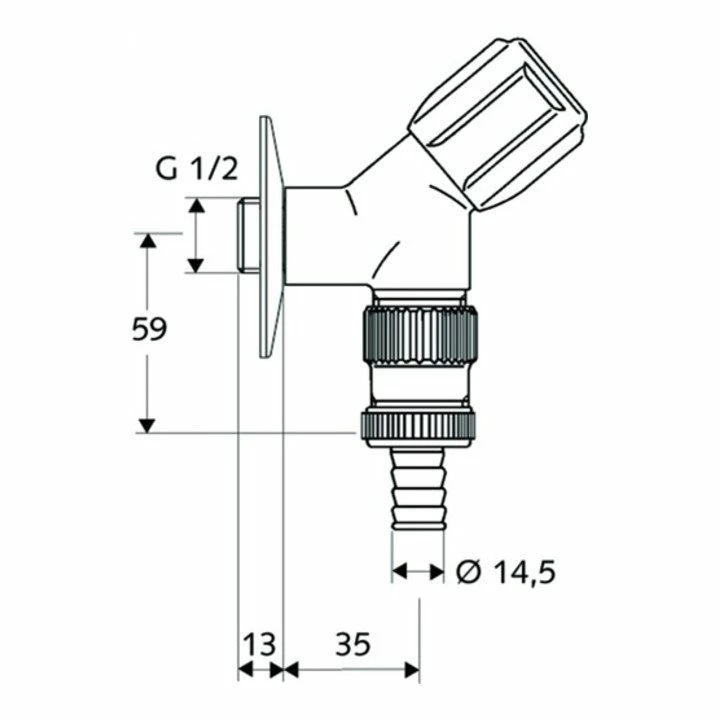 Schell Geräteschrägsitzventil COMFORT Chrom, Mit Schlauchplatz-Sicherung 1/2" 2 Schell Geräteschrägsitzventil COMFORT Chrom, Mit Schlauchplatz-Sicherung 1/2" – Bild 2