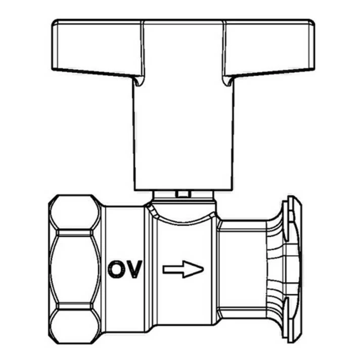 Oventrop Pumpenkugelhahn Optibal P Mit Sperrventil, Messing DN 25, Rp 1" X G 1/2" 3 Oventrop Pumpenkugelhahn Optibal P Mit Sperrventil, Messing DN 25, Rp 1" X G 1/2" – Bild 3