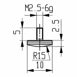 Messeins.D.10mm Gewölbt R.15 M2,5 HM Z.Messuhren KÄFER