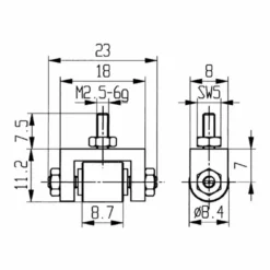 Messeins.D.8,4mm Rl.M2,5 STA Z.Messuhren KÄFER