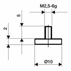 Messeins.D.20mm Plan M2,5 STA Z.Messuhren KÄFER