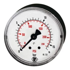 RIEGLER Standardmano G 1/8 Hinten Zentrisch 0 - 10,0 Bar/145 Psi Durchmesser 40 Mm