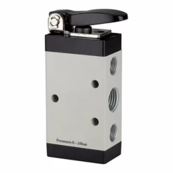 RIEGLER 5/2-Wegeventil Manuell Betätigt M5 Kurzer Hebel G 1/8 Schwarz