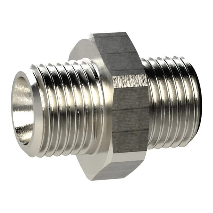 RIEGLER Doppelgewindenippel, Zyl., G 1 A., G 2 A., SW 70, Messing Vernickelt 1 RIEGLER Doppelgewindenippel, Zyl., G 1 A., G 2 A., SW 70, Messing Vernickelt