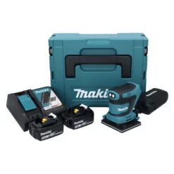 Makita DBO 481 RMJ Akku Schwingschleifer 18 V 112 X 102 Mm + 2x Akku 4,0 Ah + Ladegerät + Makpac