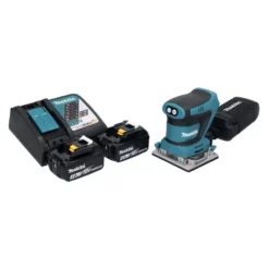 Makita DBO 482 RM Akku Schwingschleifer 18 V 112 X 102 Mm + 2x Akku 4,0 Ah + Ladegerät
