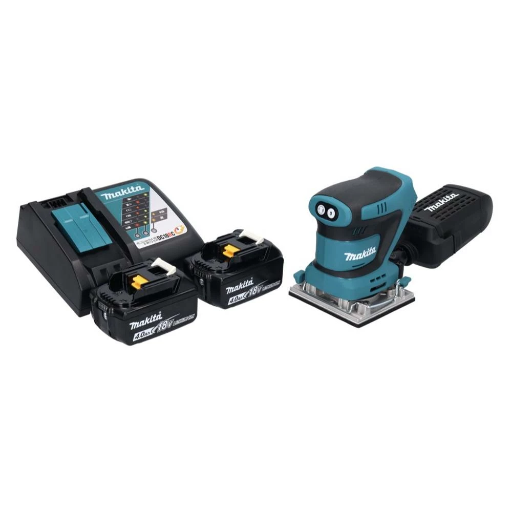 Makita DBO 482 RM Akku Schwingschleifer 18 V 112 X 102 Mm + 2x Akku 4,0 Ah + Ladegerät 1 Makita DBO 482 RM Akku Schwingschleifer 18 V 112 X 102 Mm + 2x Akku 4,0 Ah + Ladegerät