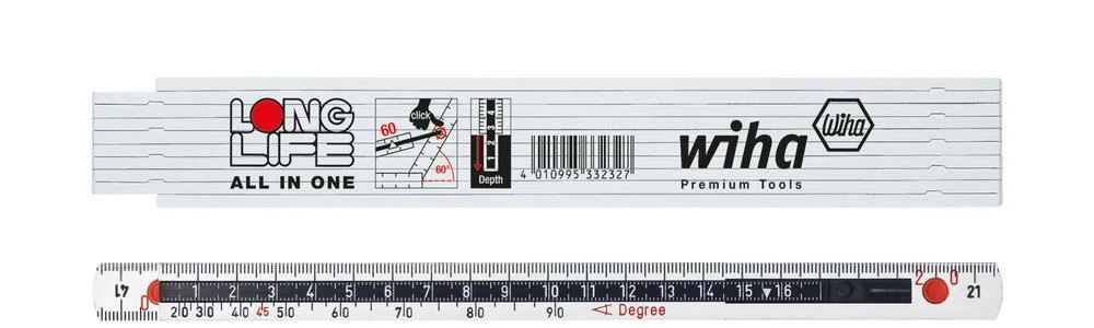 Wiha Gliedermaßstab Longlife® All In One 2 M Metrisch, 10 Glieder (33232) Weiß 1 Wiha Gliedermaßstab Longlife® All In One 2 M Metrisch, 10 Glieder (33232) Weiß