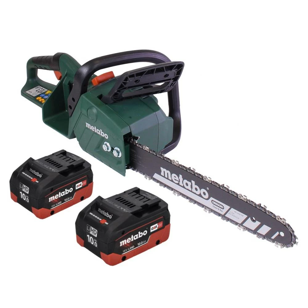 Metabo MS 36-18 LTX BL 40 Akku Kettensäge 36 V ( 2x 18 V ) 40 Cm 22 M/s Brushless + 2x Akku 10,0 Ah - Ohne Ladegerät 1 Metabo MS 36-18 LTX BL 40 Akku Kettensäge 36 V ( 2x 18 V ) 40 Cm 22 M/s Brushless + 2x Akku 10,0 Ah - Ohne Ladegerät