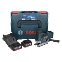 Bosch GST 18V-155 SC Professional Akku Stichsäge 18 V + 2x Akku 5,0 Ah + Ladegerät + L-Boxx