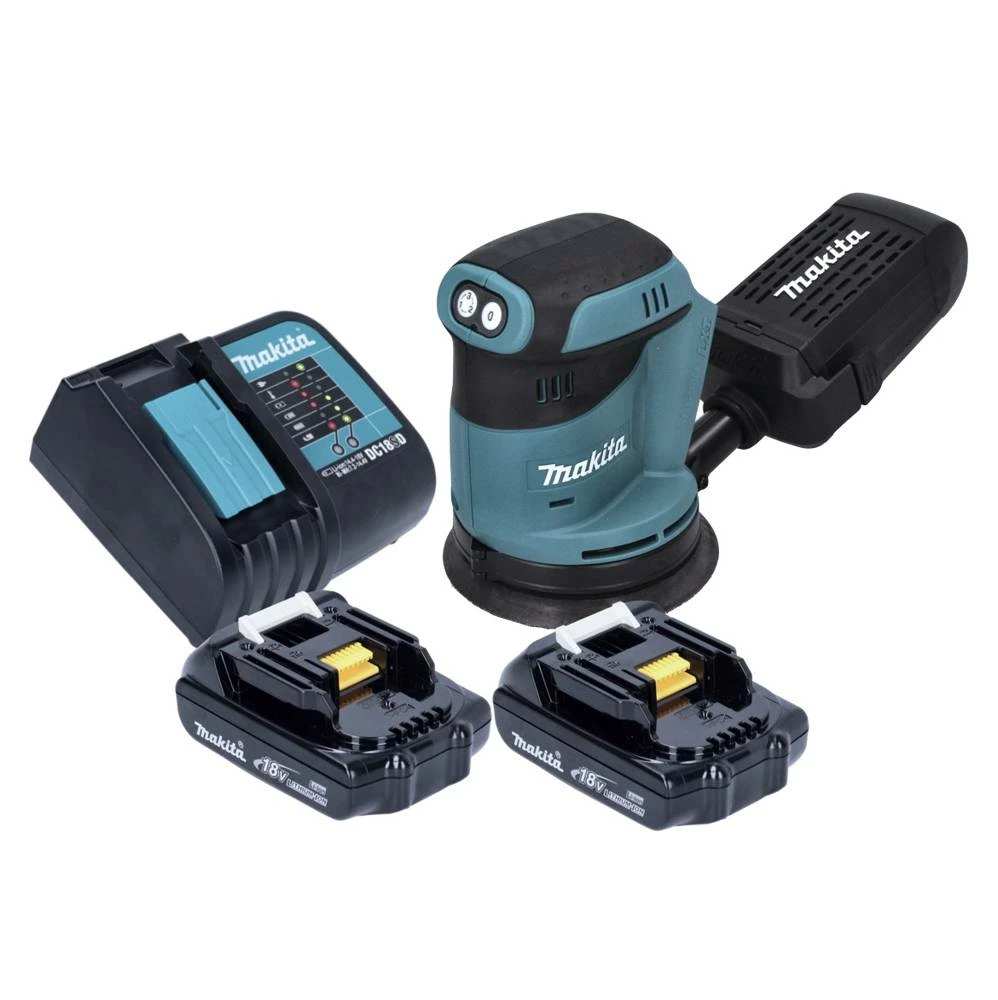 Makita DBO 180 SY Akku Exzenterschleifer 18 V 125 Mm + 2x Akku 1,5 Ah + Ladegerät 1 Makita DBO 180 SY Akku Exzenterschleifer 18 V 125 Mm + 2x Akku 1,5 Ah + Ladegerät