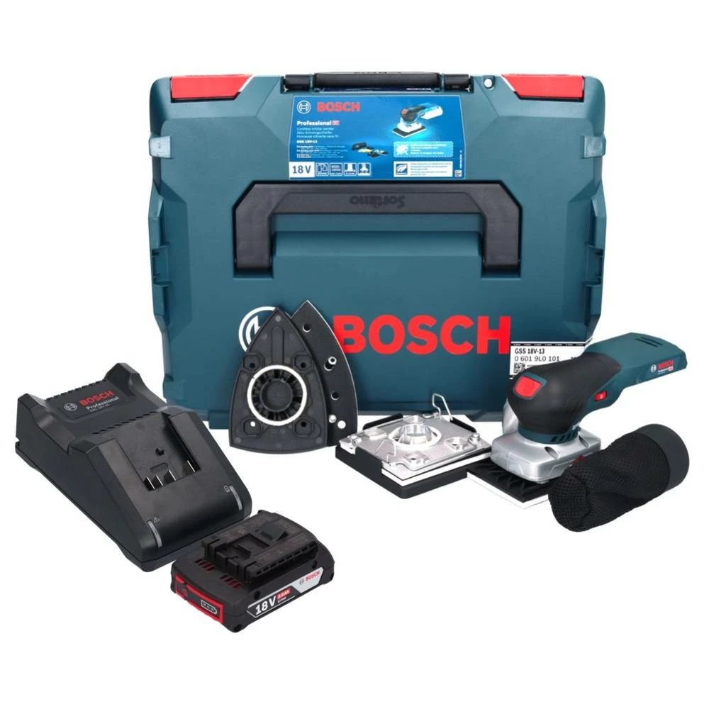 Bosch GSS 18V-13 Akku Schwingschleifer 18 V + 1x Akku 2,0 Ah + Ladegerät + L-BOXX 1 Bosch GSS 18V-13 Akku Schwingschleifer 18 V + 1x Akku 2,0 Ah + Ladegerät + L-BOXX