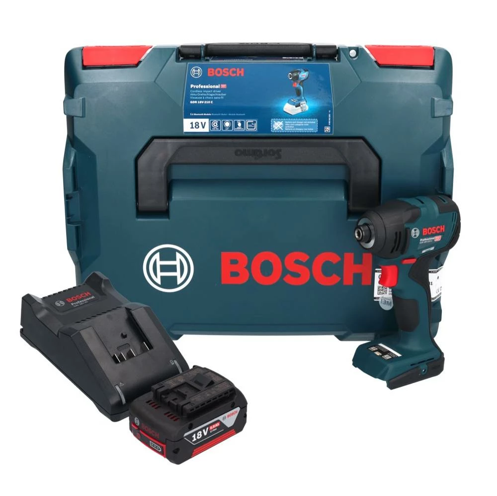 Bosch GDR 18V-210 C Professional Akku Drehschlagschrauber 18 V 210 Nm 1/4" + 1x Akku 5,0 Ah + Ladegerät + L-BOXX 1 Bosch GDR 18V-210 C Professional Akku Drehschlagschrauber 18 V 210 Nm 1/4" + 1x Akku 5,0 Ah + Ladegerät + L-BOXX