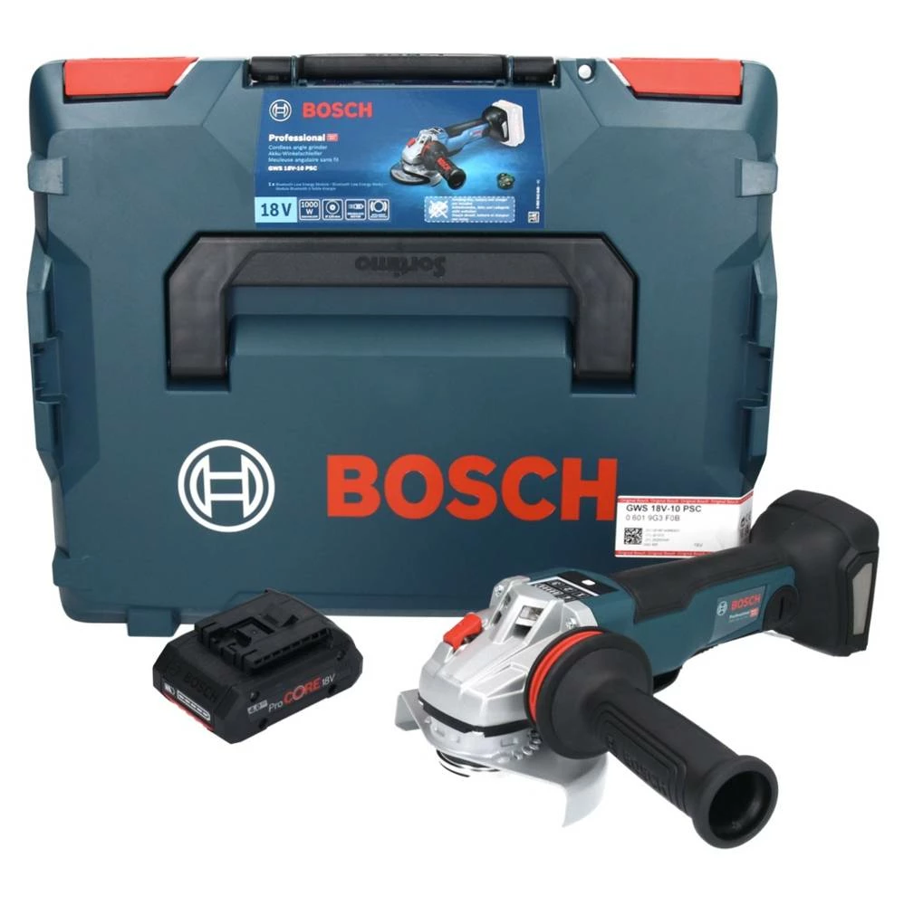 Bosch GWS 18V-10 PSC Professional Akku Winkelschleifer 18 V 125 Mm Brushless + 1x ProCORE Akku 4,0 Ah + L-Boxx - Ohne Ladegerät 1 Bosch GWS 18V-10 PSC Professional Akku Winkelschleifer 18 V 125 Mm Brushless + 1x ProCORE Akku 4,0 Ah + L-Boxx - Ohne Ladegerät