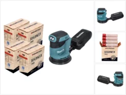 DBO 180 Z Akku Exzenterschleifer 18 V 125 Mm + 4x Toolbrothers SPIDER Netzschleifmittel Set - Ohne Akku, Ohne Ladegerät, Ideal Für Heimwerker, Schleifen, Fest Montierte Staubbox