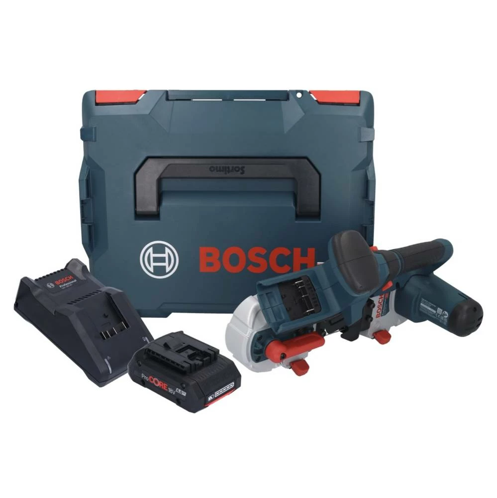 Bosch GCB 18V-63 Professional Akku Bandsäge 18 V 63,5 Mm + 1x ProCORE Akku 4,0 Ah + Ladegerät + L-Boxx 1 Bosch GCB 18V-63 Professional Akku Bandsäge 18 V 63,5 Mm + 1x ProCORE Akku 4,0 Ah + Ladegerät + L-Boxx