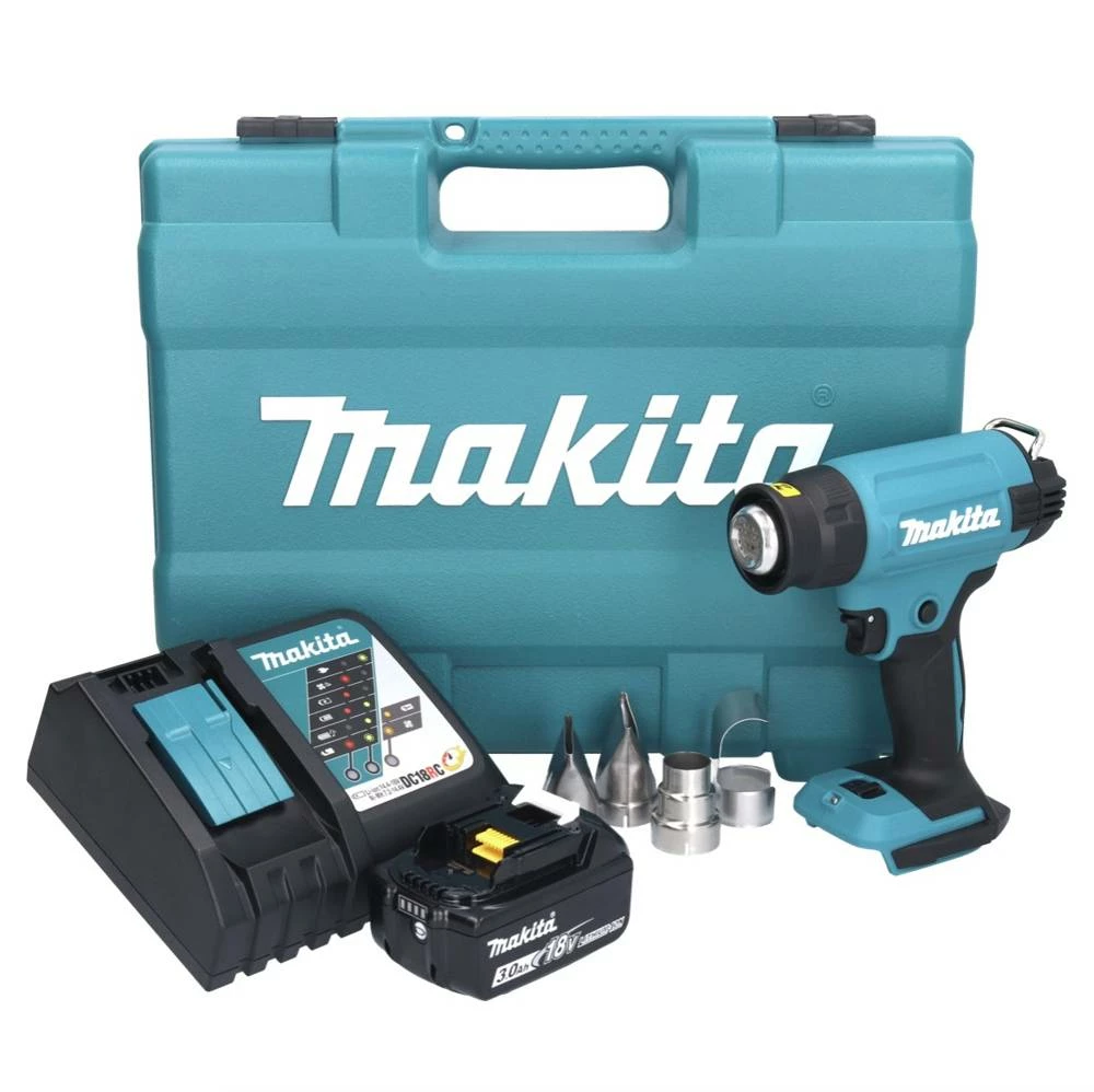 Makita DHG 181 RF1K Akku Heißluftgebläse 18 V 150 - 550°C + 1x Akku 3,0 Ah + Ladegerät + Koffer 1 Makita DHG 181 RF1K Akku Heißluftgebläse 18 V 150 - 550°C + 1x Akku 3,0 Ah + Ladegerät + Koffer