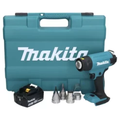 Makita DHG 181 T1K Akku Heißluftgebläse 18 V 150 - 550°C + 1x Akku 5,0 Ah + Koffer - Ohne Ladegerät