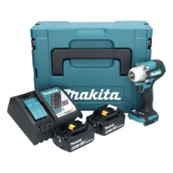 Makita DTW 302 RGJ Akku Schlagschrauber 18 V 300 Nm 3/8" Brushless + 2x Akku 6,0 Ah + Ladegerät + Makpac