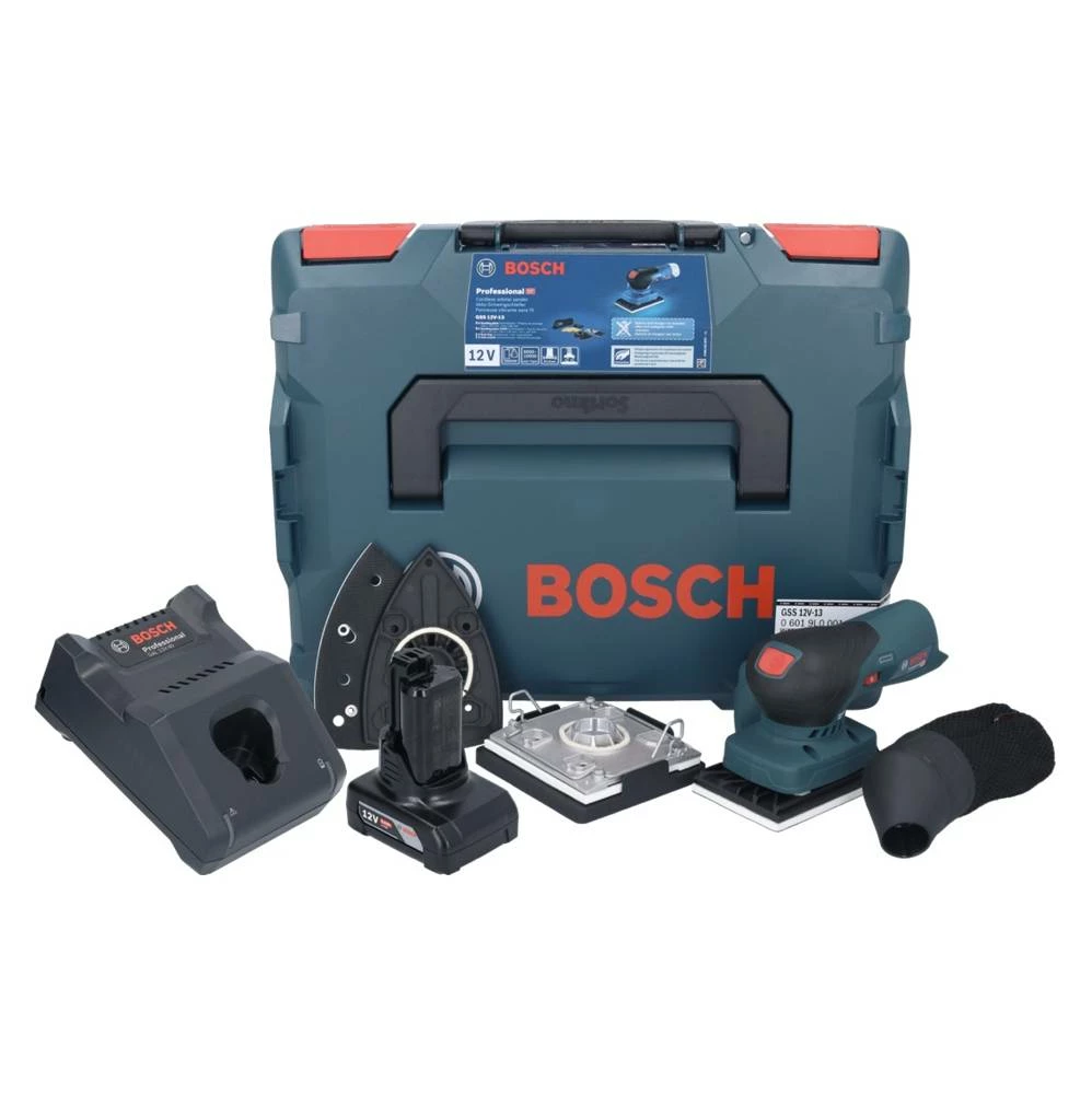 Bosch GSS 12V-13 Professional Akku Schwingschleifer 12 V + 1x Akku 6,0 Ah + Ladegerät + L-BOXX 1 Bosch GSS 12V-13 Professional Akku Schwingschleifer 12 V + 1x Akku 6,0 Ah + Ladegerät + L-BOXX