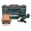 Metabo W 18 L 9-125 Quick Akku Winkelschleifer 18 V 125 Mm ( 602249840 ) + MetaBOX + Toolbrothers MANTIS Trennscheiben- Set - Ohne Akku, Ohne Ladegerät
