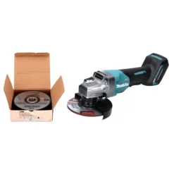 Makita GA 016 GZ Akku Winkelschleifer 40 V Max. 125 Mm Brushless XGT Solo + Toolbrothers MANTIS Trennscheiben- Set - Ohne Akku, Ohne Ladegerät
