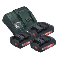 Metabo Basic Set 3x Li-Power Akkupack 18 V 2,0 Ah ( 3x 625596000 ) + SC 30 Ladegerät 12 - 18 V ( 316067840 )