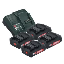 Metabo Basic Set 4x Li-Power Akkupack 18 V 2,0 Ah ( 4x 625596000 ) + SC 30 Ladegerät 12 - 18 V ( 316067840 )