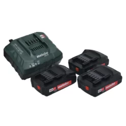 Metabo Basic Set 3x Li-Power Akkupack 18 V 2,0 Ah CAS Li-Ion Akku ( 3x 625596000 ) + ASC 55 Ladegerät AIR COOLED 12 - 36 V ( 627044000 )
