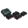 Metabo Basic Set 4x Li-Power Akkupack 18 V 2,0 Ah CAS Li-Ion Akku ( 4x 625596000 ) + ASC 55 Ladegerät AIR COOLED 12 - 36 V ( 627044000 )