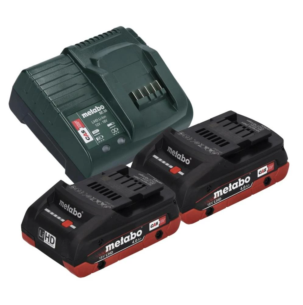 Metabo Basic Set 2x LiHD Akkupack 18 V 4,0 Ah ( 2x 625367000 ) + Metabo SC 30 Ladegerät 12 - 18 V ( 316067840 ) 1 Metabo Basic Set 2x LiHD Akkupack 18 V 4,0 Ah ( 2x 625367000 ) + Metabo SC 30 Ladegerät 12 - 18 V ( 316067840 )