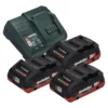 Metabo Basic Set 3x LiHD Akkupack 18 V 4,0 Ah ( 3x 625367000 ) + Metabo SC 30 Ladegerät 12 - 18 V ( 316067840 )