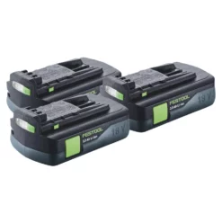 Festool Akku Set 3x BP 18 Li 3,0 C Akku 18 V 3,0 Ah / 3000 MAh Li-Ion ( 3x 577658 ) Mit Ladestandanzeige