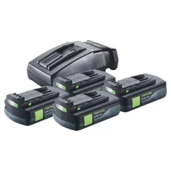 Festool Energie Set 4x BP 18 Li 3,0 C Akku 18 V 3,0 Ah / 3000 MAh Li-Ion ( 4x 577658 ) + TCL 6 Ladegerät ( 201135 )