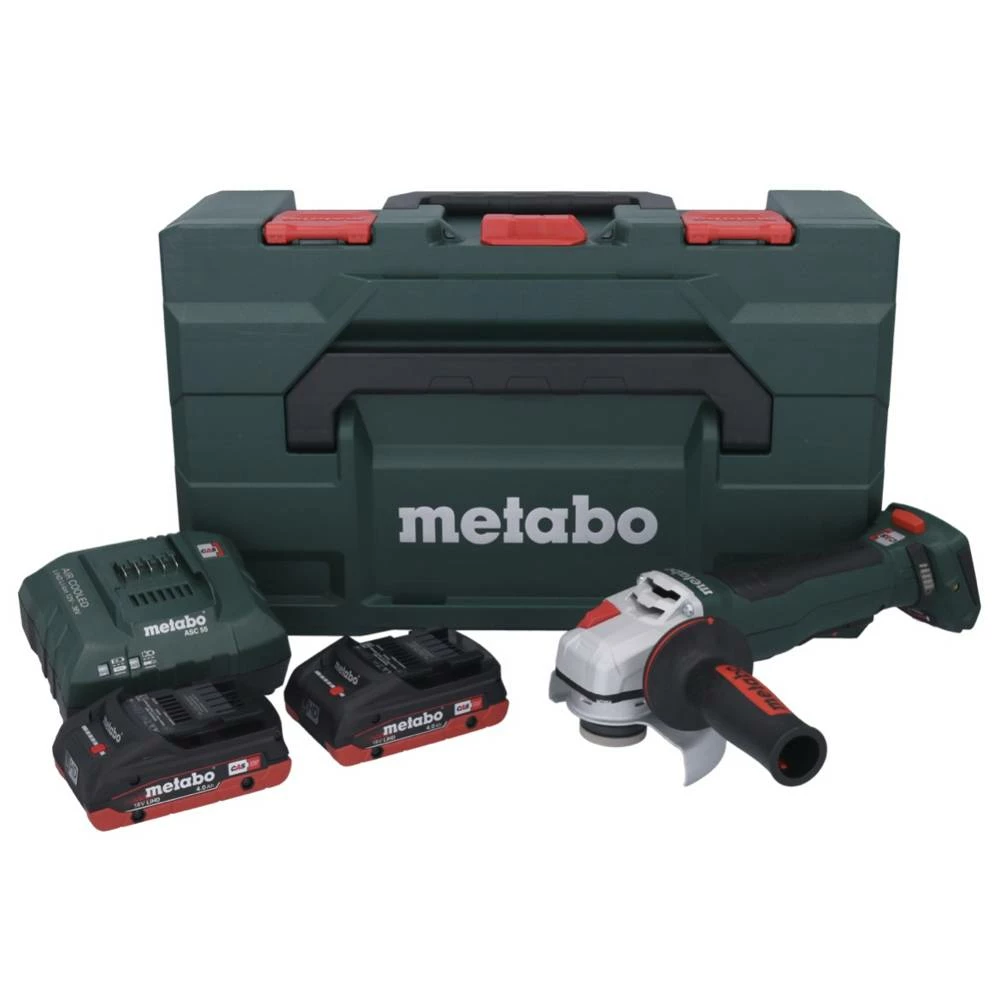 Metabo WPB 18 LT BL 11-125 Quick Akku Winkelschleifer 18 V 125 Mm Brushless + 2x Akku 4,0 Ah + Ladegerät + MetaBOX 1 Metabo WPB 18 LT BL 11-125 Quick Akku Winkelschleifer 18 V 125 Mm Brushless + 2x Akku 4,0 Ah + Ladegerät + MetaBOX