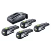 Festool Energie Set 4x BP 18 Li 3,0 Ergo I Akku 18 V 3,0 Ah / 3000 MAh Li-Ion ( 4x 577704 ) + TCL 6 Ladegerät ( 201135 )