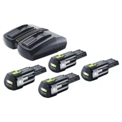 Festool Energie Set 4x BP 18 Li 3,0 Ergo I Akku 18 V 3,0 Ah / 3000 MAh Li-Ion ( 4x 577704 ) + TCL 6 DUO Doppel Ladegerät ( 577017 )