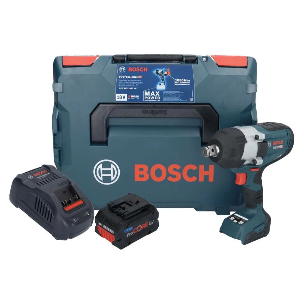 Bosch GDS 18V-1050 HC Akku Drehschlagschrauber 18 V 1050 Nm BITURBO Brushless + 1x ProCORE Akku 8,0 Ah + Ladegerät + L-Boxx 1 Bosch GDS 18V-1050 HC Akku Drehschlagschrauber 18 V 1050 Nm BITURBO Brushless + 1x ProCORE Akku 8,0 Ah + Ladegerät + L-Boxx
